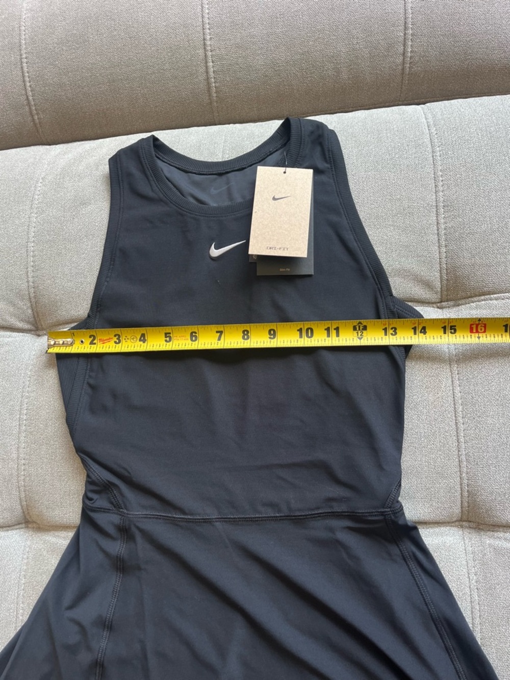 NWT $85 Nike Victory Women's Dri-FIT Tennis Dress Tight Fit XS Black No Shorts - Picture 3 of 6